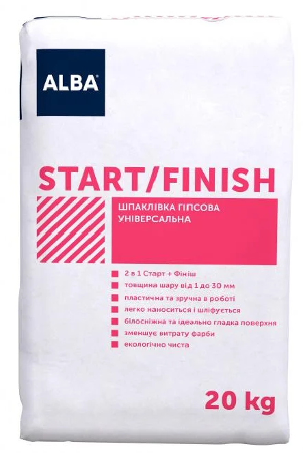 Шпаклівка АЛЬБА гіпсова універсальна 2в1 "START/FINISH"